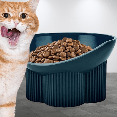 Gamelle pour chat - Anti - tipCatBowls™ - Bleu vert - les - chats - de - luxe